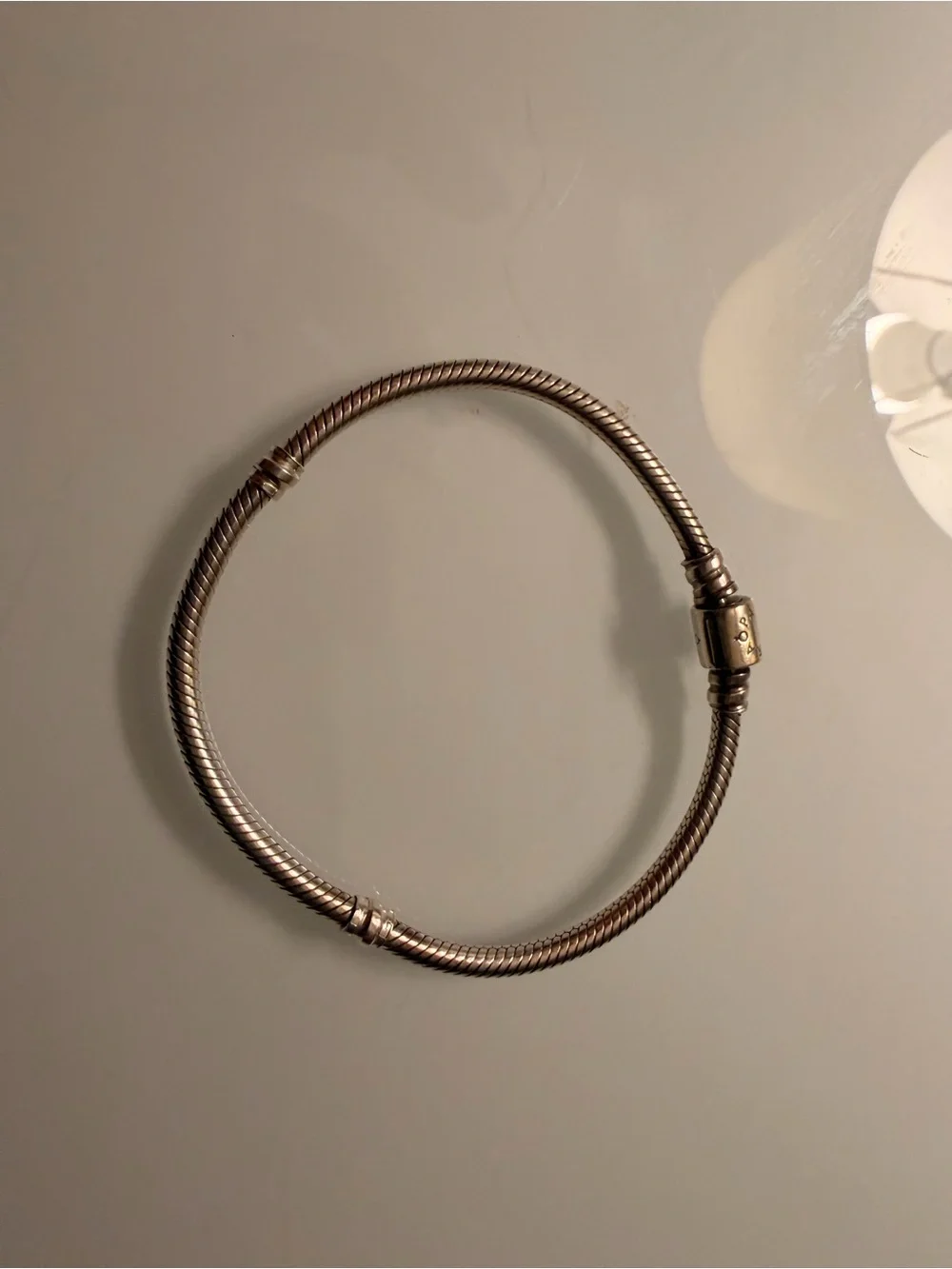 Sterling Silver Snake Chain Bangle Bracelet - Silver size 6 1/2”